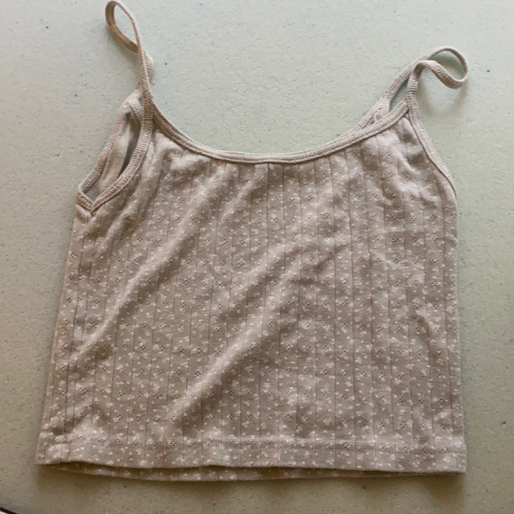 brandy melville sage green eyelet tank